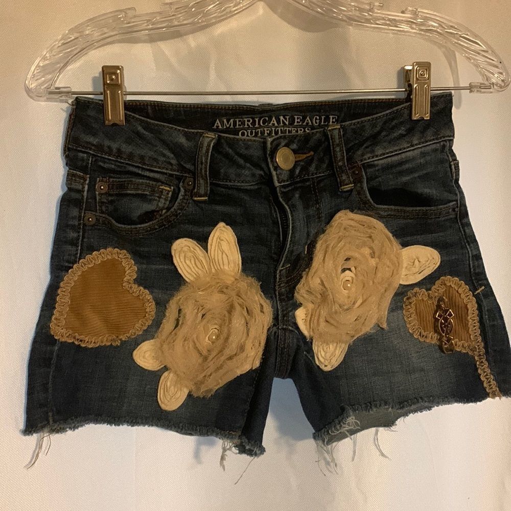 Vintage Patchwork Jean Cut Off Shorts